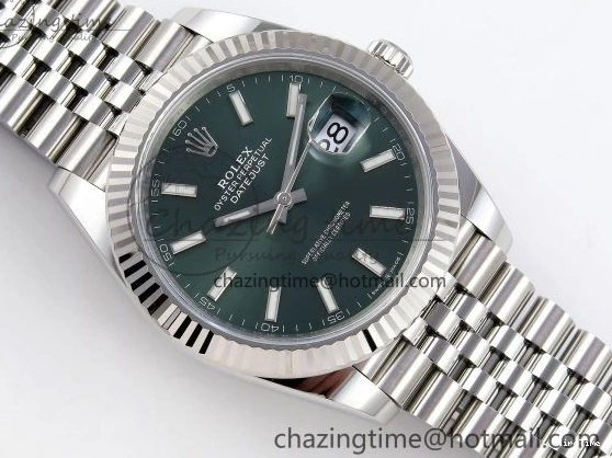MiroTime 0305 TopPick DateJust 41 126334 C+F 1:1 Best Edition 904L Steel Green Dial on SS Jubilee Bracelet VR 1392